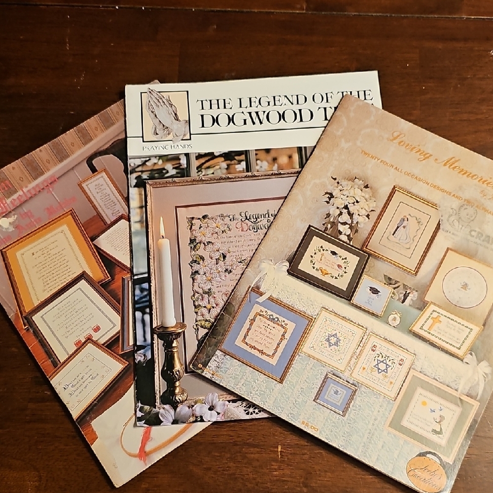 Elegant Cross-Stitch Pattern Collection. Set Of 3 Leaflets